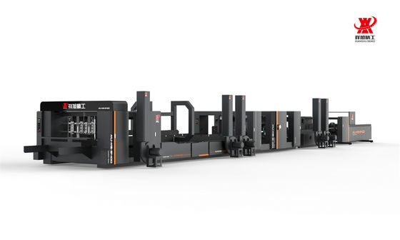 Black Automatic Folder Gluer Stitcher With Dual Stitching for Box Making
