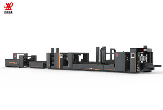 Carton Making Automatic Folder Gluer Stitcher Dual Stitching Black With PLC