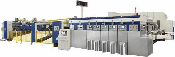 Full Servo Automatic Cardboard Box Printer Machine With Valco Gluing System